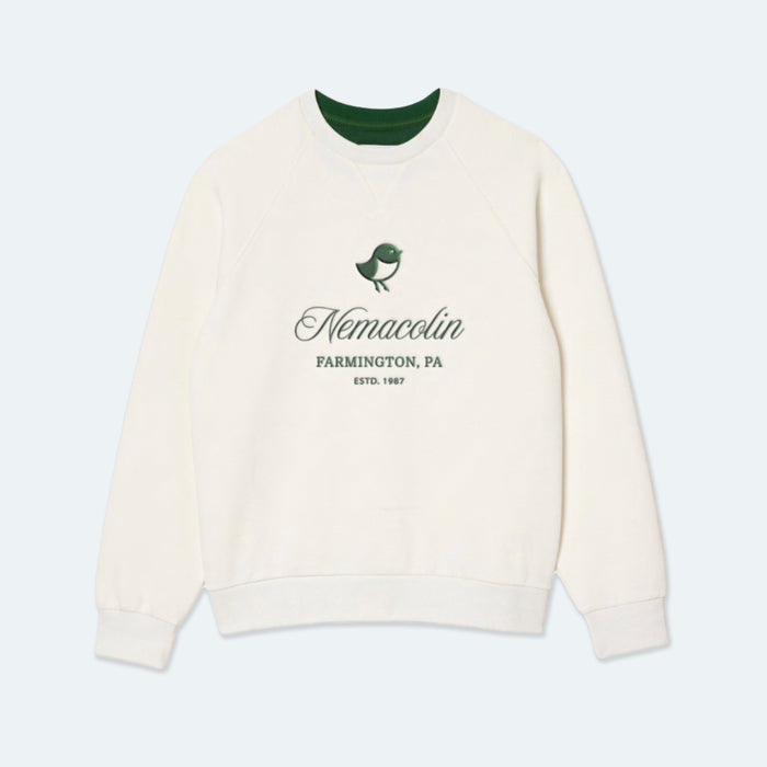 Calligraphic Crewneck Sweatshirt in Cream